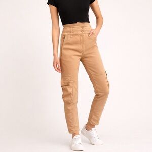 Alexander McQueen Tan Utility Cargo Pants | High-Waist Tailored Fit